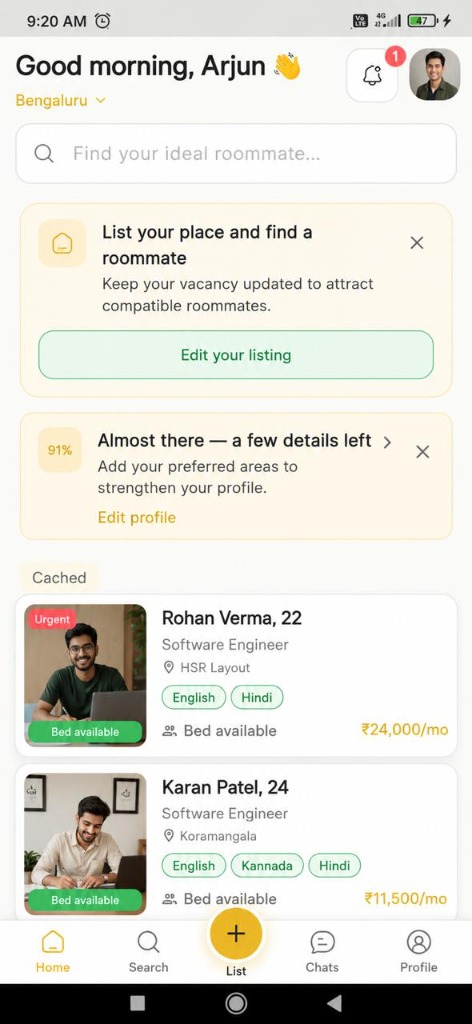 Jublet search — browse roommates by area and lifestyle
